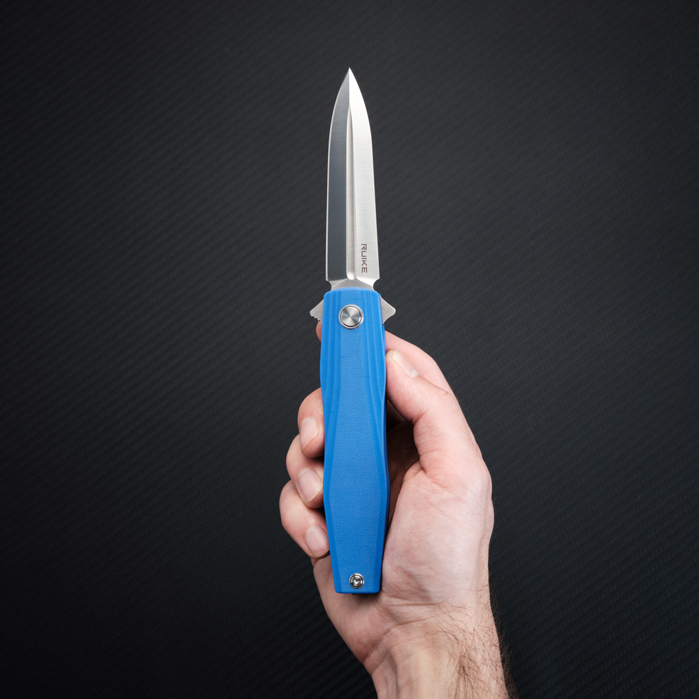 Ніж складаний туристичний Ruike P188-E, (9.1 см) D2 / G10 синій, фото 13